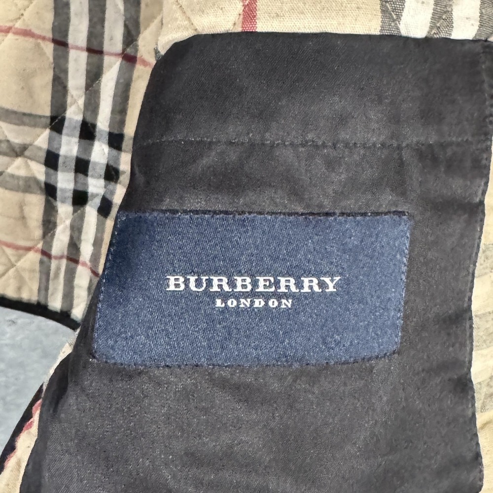 Burberry London Jacket Mens XL Black Quilted Nova Check Lined Made In England - Picture 7 of 13